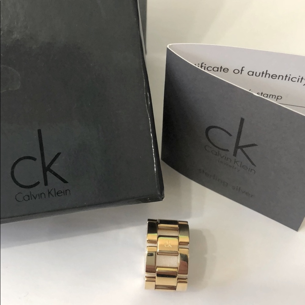 CK gold plated ring